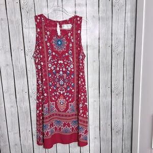 Aventura pink printed sleeveless dress size large